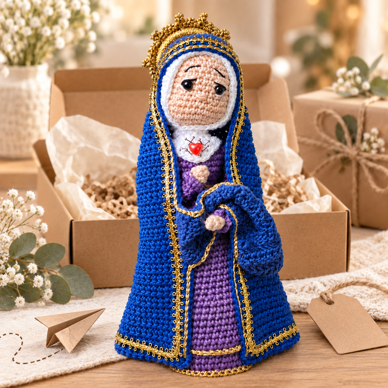 Nossa Senhora das Dores em amigurumi, peça pronta