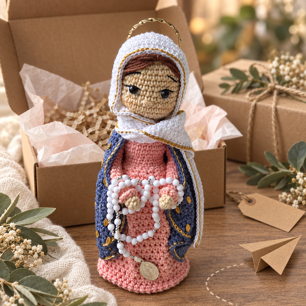 Nossa Senhora das Lágrimas em amigurumi, peça pronta