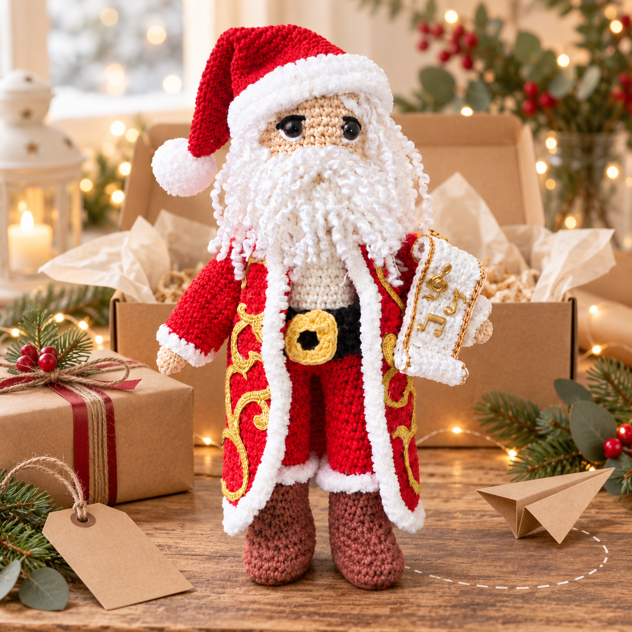 Papai Noel em amigurumi, peça pronta